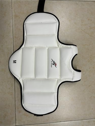 Reversible Karate Sparring Chest Guard, Taekwondo Boxing MMA Martial Arts Muay Thai Kickboxing Training Body Protector - color: Black/White, size: Medium