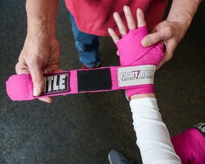 Title Boxing Fight Back Semi-Elastic Hand Wraps: Boxing Wraps, Hand Wraps for Boxing Gloves, Boxing Hand Wraps, Boxing Equipment, Wrist Wraps Boxing - color: Pink