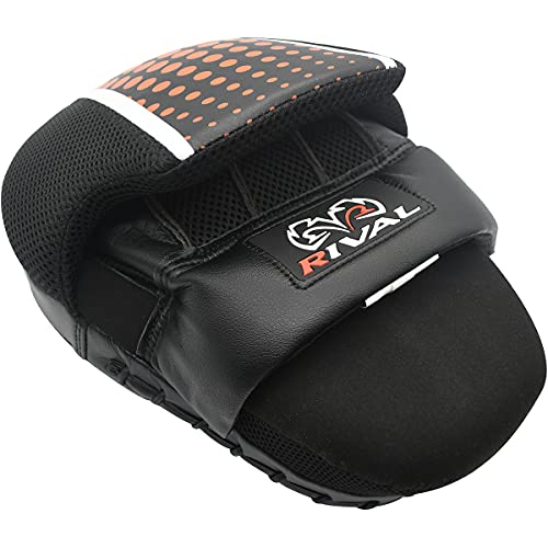 RIVAL Boxing RAPM Pro Punch Mitts - Padded Finger Protector, Pre-Curved, High-Density, Impact-Resistant Foam, and Airflow System - color: Black