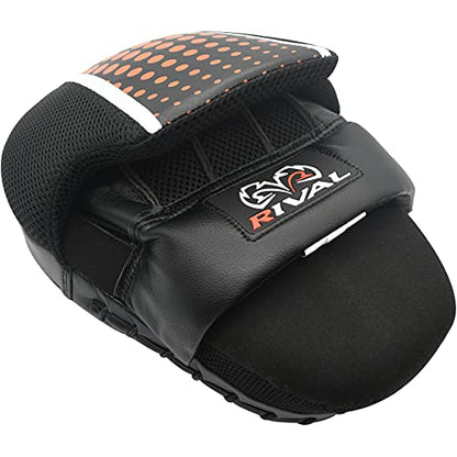 RIVAL Boxing RAPM Pro Punch Mitts - Padded Finger Protector, Pre-Curved, High-Density, Impact-Resistant Foam, and Airflow System - color: Black