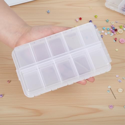 20 Compartments Tackle Boxes Plastic Box Storage Organizer Clear Fishing Storage Box Waterproof Parts Organizer with Adjustable Dividers for Lure Container Craft Beads Jewelry