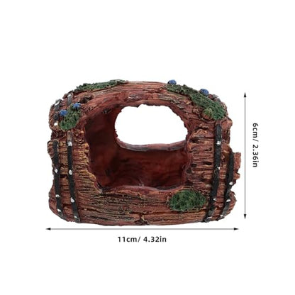 PRETYZOOM Realistic Resin Aquarium Barrel Fish and Shrimp Hideout Shelter, Large Red Solo Barrel Ornament for Freshwater Tank Decoration and Aquatic Pet Resting House