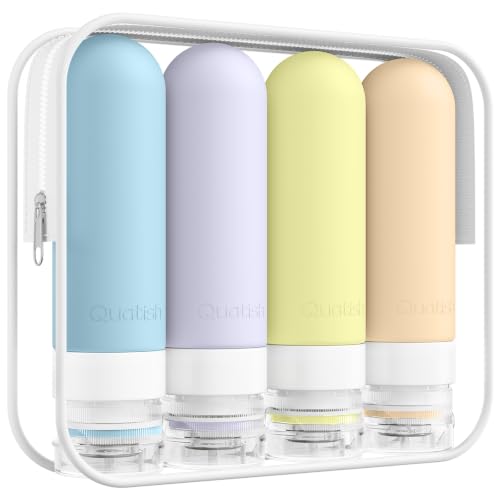 Quatish Travel Bottles for Toiletries,3 oz Travel Containers,Butter Cream - color: Butter Cream