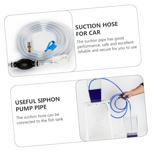 SHERCHPRY Manual Suction Hose Pump Set for Car and Aquarium, Multipurpose Water and Oil Transfer Siphon Tube with Sturdy Guide Hose for Vehicle and Fish Tank Maintenance