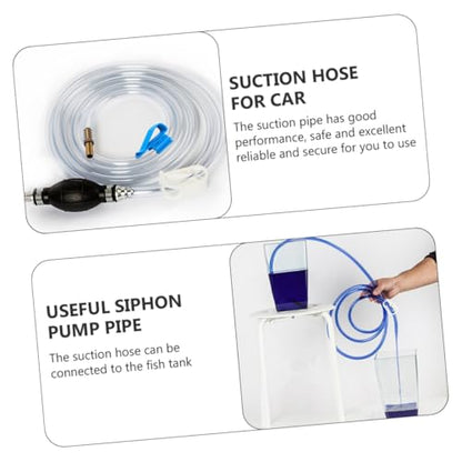SHERCHPRY Manual Suction Hose Pump Set for Car and Aquarium, Multipurpose Water and Oil Transfer Siphon Tube with Sturdy Guide Hose for Vehicle and Fish Tank Maintenance