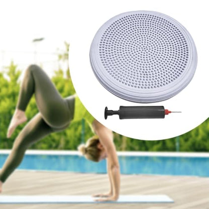 Balance Mat Yoga Mat Wobble Cushion Wiggle Seat Balance Disc Flat Pad Stability for Gymnastics Gym Fitness Yoga Kids 13.39 Inch - color: Gray