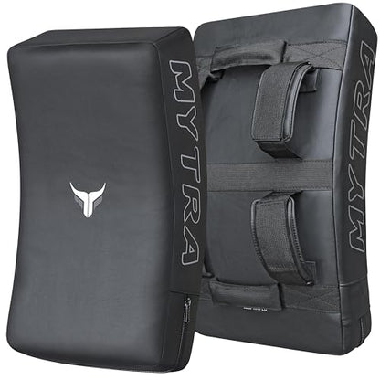 Mytra Fusion Kick Shield Curved MMA Strike Shield Muay Thai Training Strike pad Kicking Striking Shield Focus for Kickboxing Taekwondo & Martial Arts x 1 Single Unit