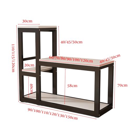 Fish Tank Stand,Heavy-Duty Aquarium Stand with Non-Slip Foot Pads, Scratch & Wear Resistant Terrarium Rack for Secure Fish Tank Placement – Sturdy & Durable Design - color: White+black, size: 100x40x110cm