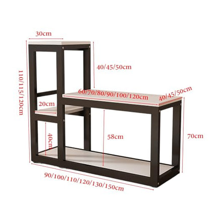 Fish Tank Stand,Heavy-Duty Aquarium Stand with Non-Slip Foot Pads, Scratch & Wear Resistant Terrarium Rack for Secure Fish Tank Placement – Sturdy & Durable Design - color: White+black, size: 100x40x110cm