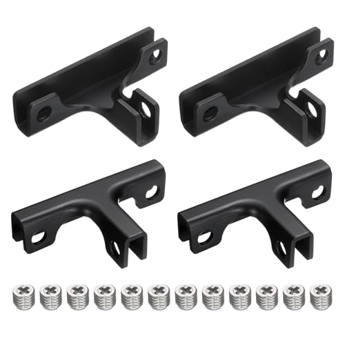 uxcell 4Pcs Glass Fixing Clip, for 3-7mm T-Shaped Glass Combination Fixing Bracket, Aluminum Alloy Reinforced Clip Clamp for Glass Display Cabinet, Fish Tank (Black) - color: Black, size: 3-7mm