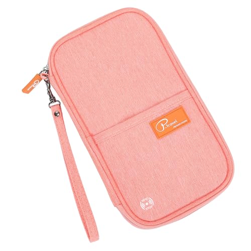 VanFn RFID Travel Passport Wallet, Family Passport Holder, Trip Document Organizer P.Travel Series - color: Pink
