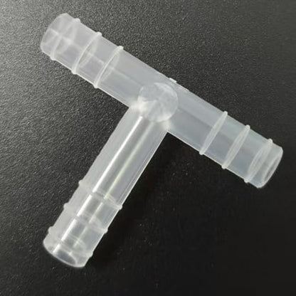 3 Way Tee Connector Equal Barbed T-Fitting 3 Way Hose Barb Adapter for Laboratory Biochemical Analytical Instruments Food Machinery Aquarium Equipment 100pc/pk (6.8mm 1/4'' 6T) - size: 6.8mm 1/4'' 6T