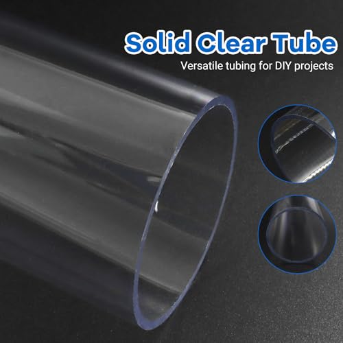Luomorgo Clear PC Rigid Tubing Pipe, 1 Pack, Round Plastic Tube | 2.91 Inch (74mm) ID x 3.15 Inch (80mm) OD x 12 Inch (305mm) Length, for Fish Tank, Water Pipe & DIY Lighting - size: 74mmx80mm
