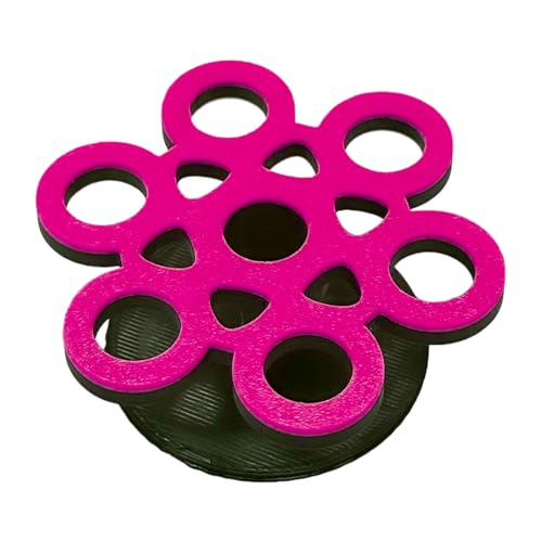 GlowRack UV Sand Frag Rack – Reef-Safe Coral Propagation Holder | Holds 7 Standard ½” Frag Plugs | Low-Profile, Substrate Base | Glows Under Reef Lighting | Handmade Aquarium Decor (UV Pink) - color: Uv Pink