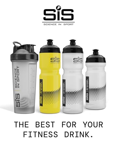 Science in Sport Water Bottle w/Easy Mixing | Clear Squeeze Water Bottle w/Running Lockable Valve - 27 Fluid Ounce