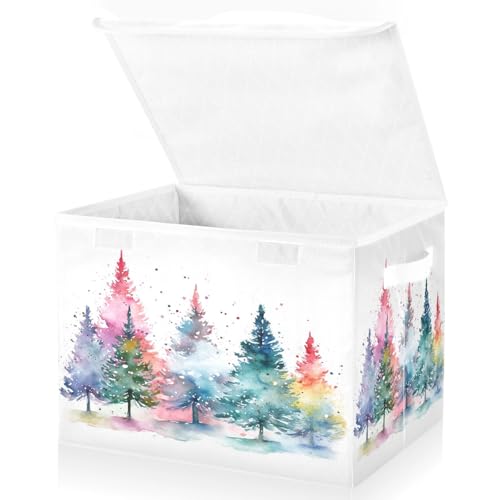 senya Christmas Baskets Collapsible Storage Bins with Lids, Colorful Christmas Tree Storage Boxes Clothes Baskets for Organizing - color: Christmas 1