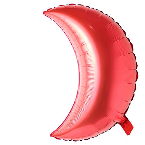 26 inch large moon foil helium balloons baby shower 100 days kids birthday party wedding decoration supplies big moon balloons (26 inch Moon Red) - color: 26 Inch Moon Red