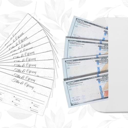 Eaasty 200 Pieces Church Offering Envelopes My Offering Bill Size Envelope Church Tithe Envelopes for Donations, Religious Occasions(Elegant Style) - style: Elegant Style