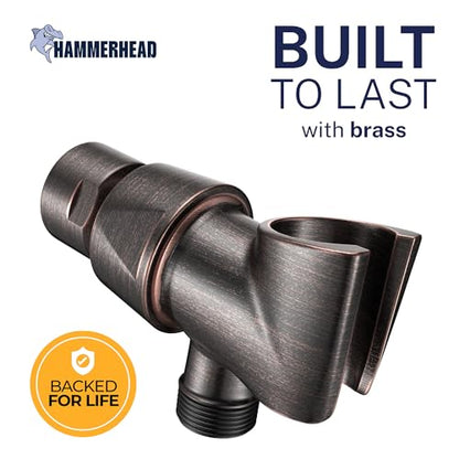 HammerHead Showers Solid Metal Handheld Showerhead Holder, Adjustable Wand Holder with Universal Wall Hook Bracket and Brass Pivot Ball, Oil Rubbed Bronze - color: Oil Rubbed Bronze