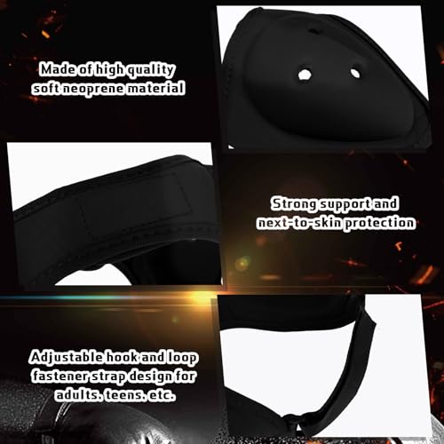 Jerify 6 Pcs Wrestling Headgear for Kids Youth Soft Grappling Headgear Wrestling Adjustable Wrestling Ear Guard Protective, Black