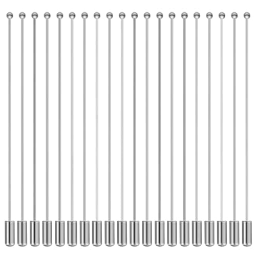Qianyu 20 Pcs Brooch Pin Stick for Jewelry Making Silver Boutonniere Brooch Long Needle Lapel Hat Pins Round Ball Metal Safety Stick Pins Accessories for DIY Costume Suit Tie Scarf Badge Craft