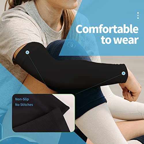 YESLIFE UPF 50 Cooling Sports Arm Sleeve for Men&Women - color: Black + Pink