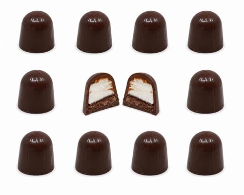 OMNIYA Delicacy Chocolate Cloud Dome Candy - 12 pcs (8.3oz) Milk Chocolate with Meringue, Marshmallow and Biscuit Center Gourmet Filled Chocolate Bonbons - Gourmet Gift for Celebrations, Holidays & Birthdays - size: Chocolate Cloud
