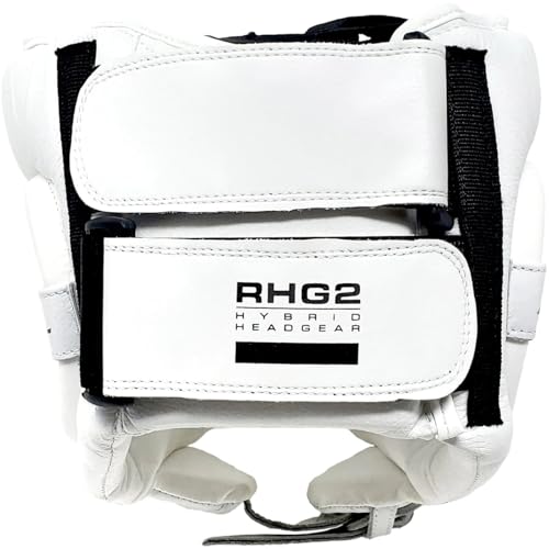 RIVAL Boxing RHG2 Hybrid Headgear - Ultra-Thin, Super-Sleek Design, Compact Training Style with Cheek Guards - color: White, size: Small