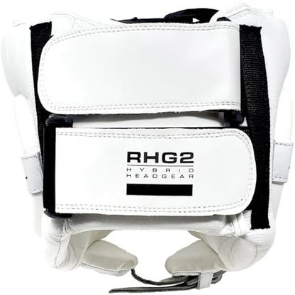 RIVAL Boxing RHG2 Hybrid Headgear - Ultra-Thin, Super-Sleek Design, Compact Training Style with Cheek Guards - color: White, size: X-Large
