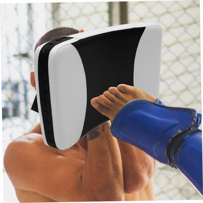 Kick Pad Curved Taekwondo Training Shield Absorption for Kickboxing and Martial Arts Suitable for All Ages Black and White Small