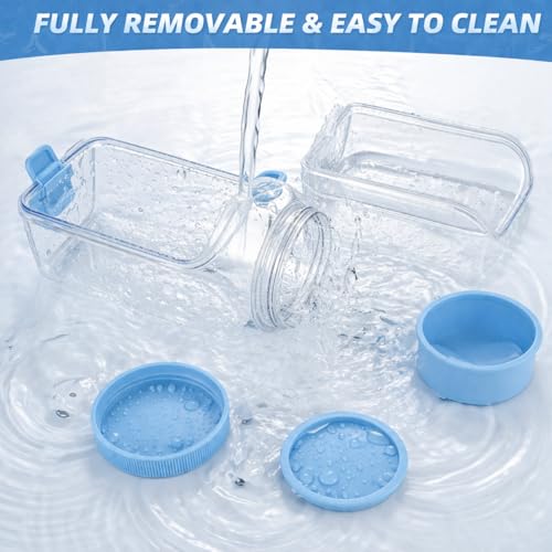 Salad jar with side opening , storage container with Dressing Cup – Leakproof Portable Salad Container with Dressing Cup & Lid, Lid-to-Bowl Design for Office, Gym, Travel, Picnic - Powder Blue - color: Powder Blue