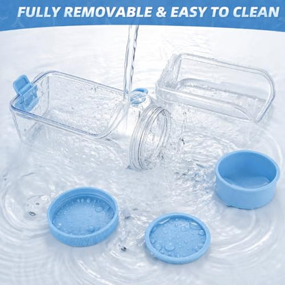 Salad jar with side opening , storage container with Dressing Cup – Leakproof Portable Salad Container with Dressing Cup & Lid, Lid-to-Bowl Design for Office, Gym, Travel, Picnic - Powder Blue - color: Powder Blue