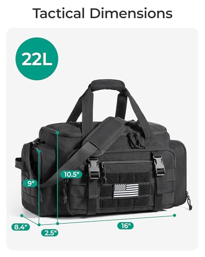 BAGSMART 4-IN-1 Gym Bag for Women Men, TSA Duffle Bag for Travel | With Shoe Compartment & Wet Pocket, 22L/30L/38L Tactical Backpack with 40oz Water Bottle Holder, Lightweight, Water-resistant - color: Forest Camo