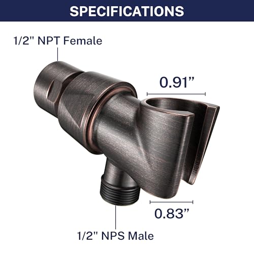 HammerHead Showers Solid Metal Handheld Showerhead Holder, Adjustable Wand Holder with Universal Wall Hook Bracket and Brass Pivot Ball, Oil Rubbed Bronze - color: Oil Rubbed Bronze