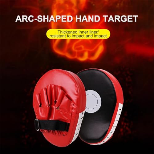 Boxing Pads Gloves | Curved Hand Target Punching Boxing Mitts Pads - Thick Punching Training Hand Curved Focus Mitts for Kickboxing Thai - color: Red