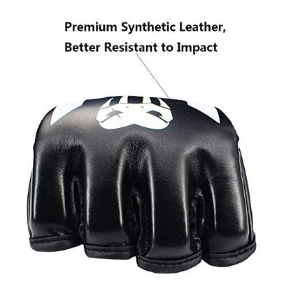 SOTF Punching Gloves for Adults MMA Training Gloves Men Fight Boxing Gloves Open Fingers Women - color: white