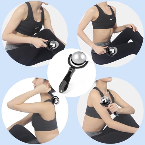 iECO Cold Massage Roller Ball - Ice Roller Ball for Muscles Deep Tissue, Cold & Heat Therapy, Plantar Fasciitis Roller - color: Gray+black