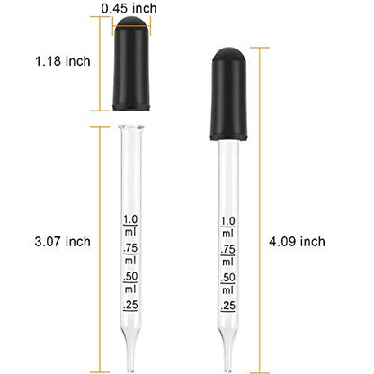 Tecunite 40 Pcs Glass Dropper Bulk, 1 ml Dropper for Liquids Glass Droppers Pipettes for Essential Oil, Medicine, Crafts, Pipette for Mixing Paints, Ear&eye Drops