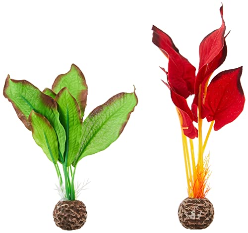 Silk Plant Set Small Green & red (46099) - color: Red/Green, size: Small