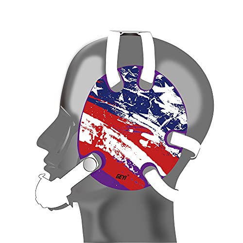 Wrestling Headgear with American Flag Decals(Adult) - color: Purple