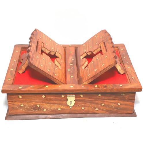 Goofy Turtle Handmade Wooden Book Stand for Reading - Geeta Stand Foldable Rehal Books Book Box Quran Sharif Granth Pooja Bhagwat Geeta Holder Rihal Bible Ramayana