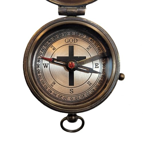 Personalized Compass Gift for Baptism, Confirmation | Religious Keepsake Engraved with Bible Verse | Optional Wood Box with Plaque Available | Gift Box Included - style: Proverbs 3:5-6