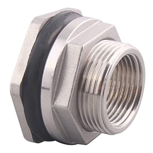 DERNORD 3/4" Female Bulkhead Water Tank Connector Stainless Steel Bulkhead Fittings Pack of 2 - size: 3/4 Inch, style: Pack of 2