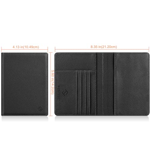 FINTIE Passport Holder, Slim Travel Wallet RFID Blocking Card Case Cover - color: Black