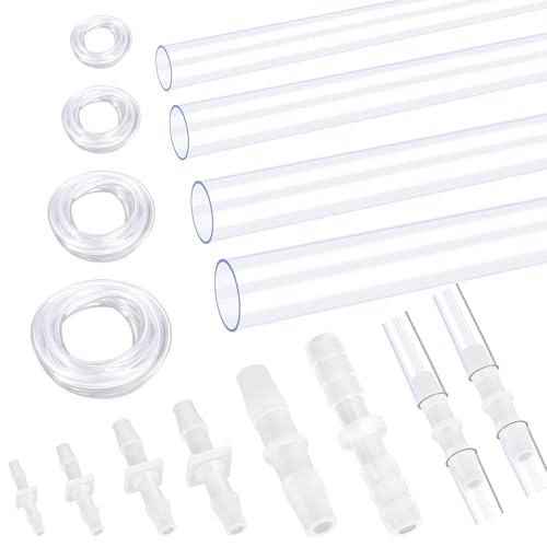 Hilitchi No.1 Clear Tubing Assortment with Hose Barb Fittings Kit Flexible Plastic Tube Hose Set For Home Repair Water Oil Transfer Aquarium - style: No.1