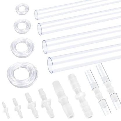 Hilitchi No.1 Clear Tubing Assortment with Hose Barb Fittings Kit Flexible Plastic Tube Hose Set For Home Repair Water Oil Transfer Aquarium - style: No.1