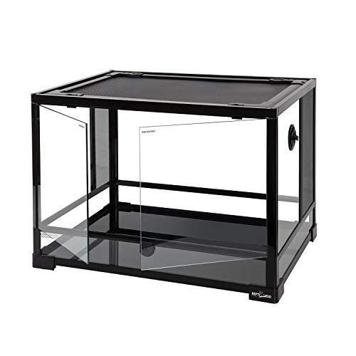 REPTI ZOO Large 34 Gallon Reptile Glass Tank,Front Opening Double Hinge Door 24" x 18" x 18", Screen Ventilation Terrarium (Backgrounds not Include) - size: 24" x 18" x 18"