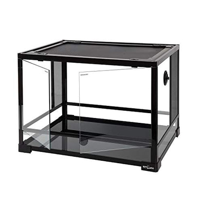 REPTI ZOO Large 34 Gallon Reptile Glass Tank,Front Opening Double Hinge Door 24" x 18" x 18", Screen Ventilation Terrarium (Backgrounds not Include) - size: 24" x 18" x 18"