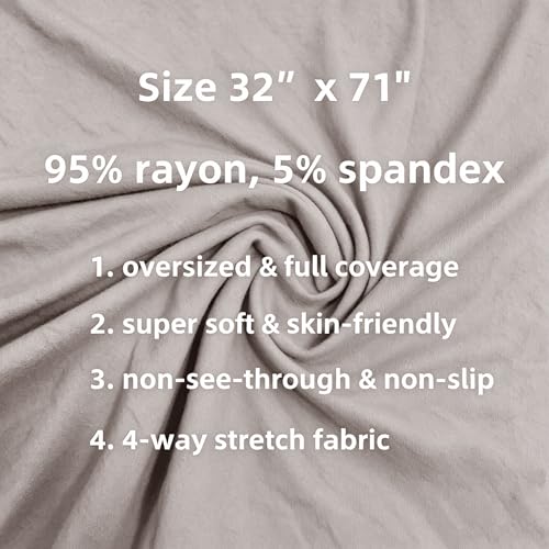 Lina & Lily Non-see-through Premium Jersey Maxi Hijab Head Scarf Wrap for Muslim Women - color: Mink