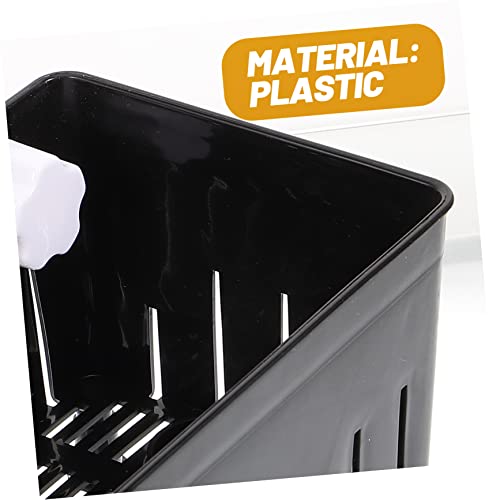 Mikikit 1 Set Aquarium Fish Breeding Box Tortoise Hatching Isolation Box with Feeding Trough Lightweight Divider for Betta Fish Nursery Legs Suction Cups - color: Black